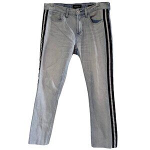 PacSun Men's Comfort Stretch Skinny Jeans, 31W, Cut to 27L, Light Wash, Striped